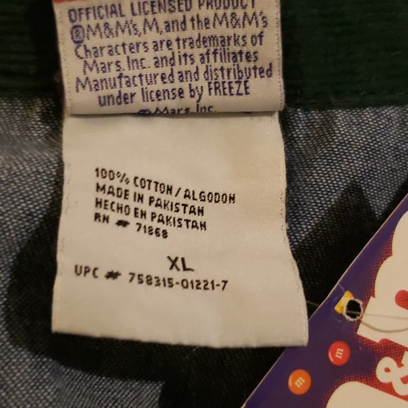 Vintage Long Sleeve Denim M&M's Candy Shirt Says "eye candy" NWT - Picture 10 of 11